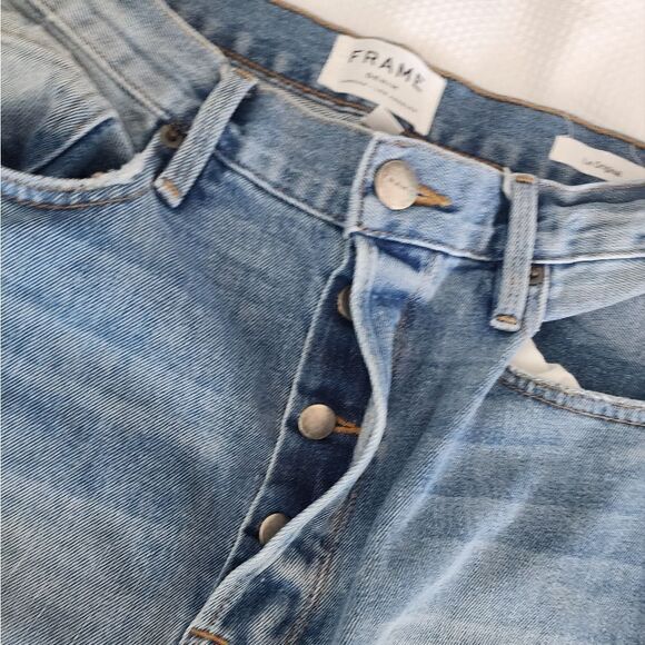 Frame denim le original denim distressed jeans raw hem - Picture 8 of 14